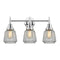 Caden Bath Vanity Light shown in the Polished Chrome finish with a Clear shade