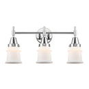 Caden Bath Vanity Light shown in the Polished Chrome finish with a Matte White shade