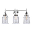 Caden Bath Vanity Light shown in the Polished Chrome finish with a Clear shade