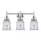 Caden Bath Vanity Light shown in the Polished Chrome finish with a Clear shade