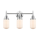 Caden Bath Vanity Light shown in the Polished Chrome finish with a Matte White shade