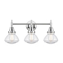 Caden Bath Vanity Light shown in the Polished Chrome finish with a Clear shade