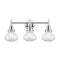 Caden Bath Vanity Light shown in the Polished Chrome finish with a Clear shade