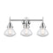 Caden Bath Vanity Light shown in the Polished Chrome finish with a Clear shade