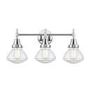 Caden Bath Vanity Light shown in the Polished Chrome finish with a Seedy shade