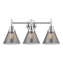 Caden Bath Vanity Light shown in the Polished Chrome finish with a Plated Smoke shade