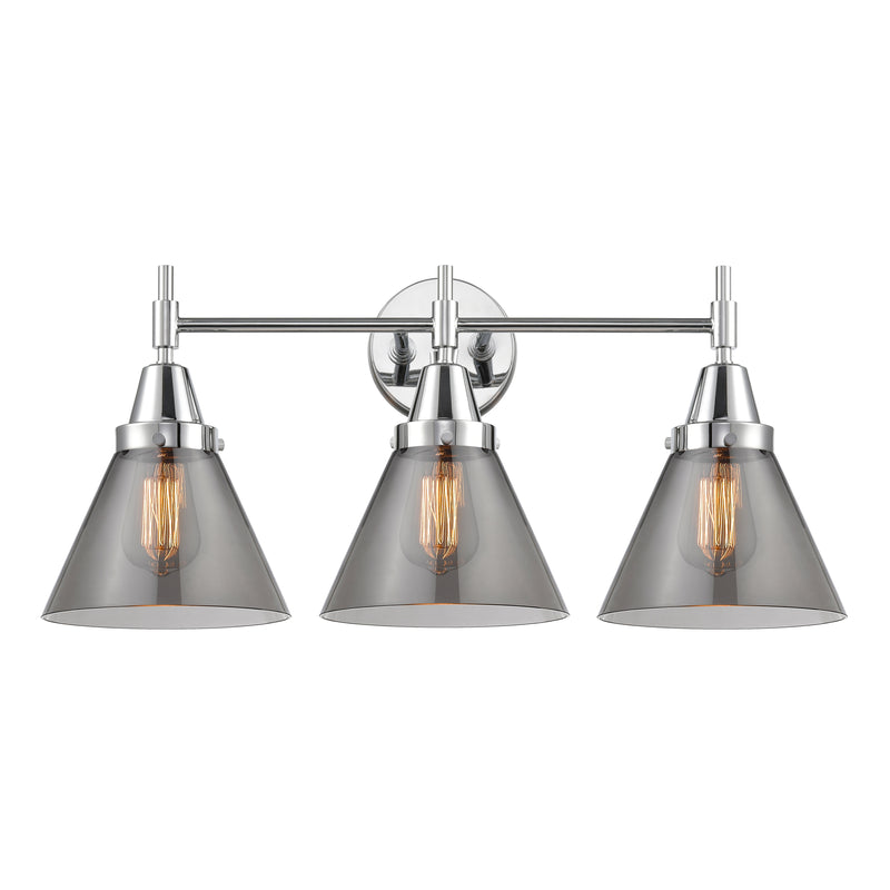 Caden Bath Vanity Light shown in the Polished Chrome finish with a Plated Smoke shade