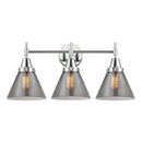 Caden Bath Vanity Light shown in the Polished Chrome finish with a Plated Smoke shade