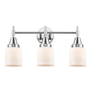 Caden Bath Vanity Light shown in the Polished Chrome finish with a Matte White shade