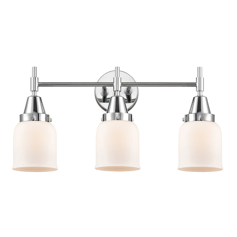 Caden Bath Vanity Light shown in the Polished Chrome finish with a Matte White shade