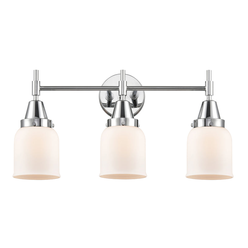 Caden Bath Vanity Light shown in the Polished Chrome finish with a Matte White shade