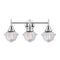 Caden Bath Vanity Light shown in the Polished Chrome finish with a Clear shade