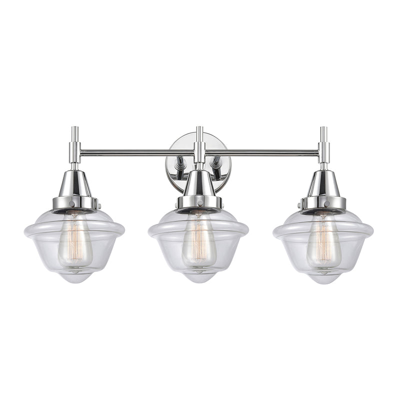 Caden Bath Vanity Light shown in the Polished Chrome finish with a Clear shade