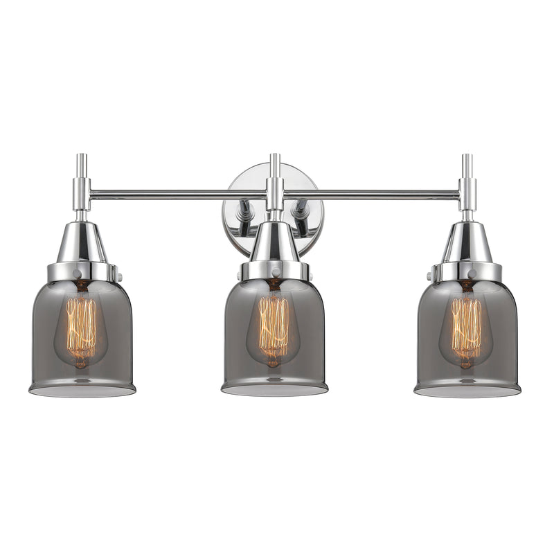 Caden Bath Vanity Light shown in the Polished Chrome finish with a Plated Smoke shade