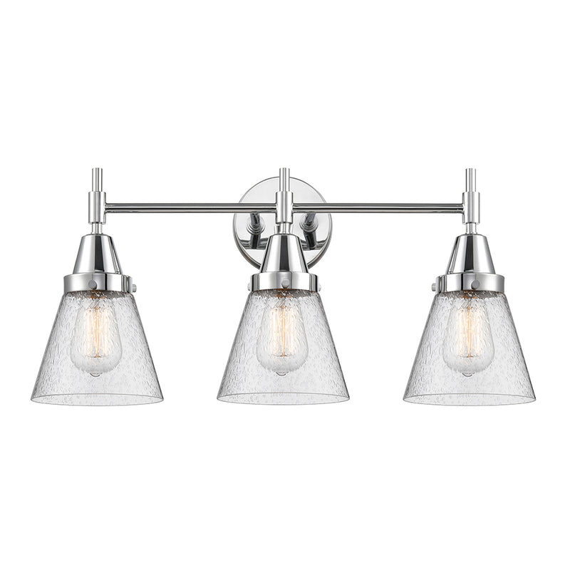 Caden Bath Vanity Light shown in the Polished Chrome finish with a Seedy shade