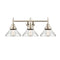 Caden Bath Vanity Light shown in the Polished Nickel finish with a Clear shade