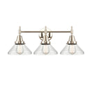 Caden Bath Vanity Light shown in the Polished Nickel finish with a Seedy shade