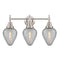 Caden Bath Vanity Light shown in the Satin Nickel finish with a Clear Crackled shade