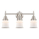 Caden Bath Vanity Light shown in the Satin Nickel finish with a Matte White shade