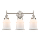 Caden Bath Vanity Light shown in the Satin Nickel finish with a Matte White shade