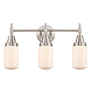 Caden Bath Vanity Light shown in the Satin Nickel finish with a Matte White shade