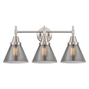 Caden Bath Vanity Light shown in the Satin Nickel finish with a Plated Smoke shade