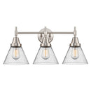 Caden Bath Vanity Light shown in the Satin Nickel finish with a Seedy shade