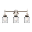 Caden Bath Vanity Light shown in the Satin Nickel finish with a Clear shade