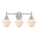 Caden Bath Vanity Light shown in the Satin Nickel finish with a Matte White shade