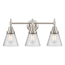 Caden Bath Vanity Light shown in the Satin Nickel finish with a Seedy shade