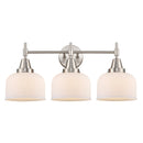 Caden Bath Vanity Light shown in the Satin Nickel finish with a Matte White shade