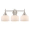 Caden Bath Vanity Light shown in the Satin Nickel finish with a Matte White shade