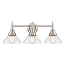 Caden Bath Vanity Light shown in the Satin Nickel finish with a Seedy shade