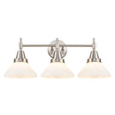 Caden Bath Vanity Light shown in the Satin Nickel finish with a Matte White shade