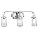 Kichler Braelyn 24" 3 Light Vanity Light with Clear Seeded Glass Chrome 45459CH