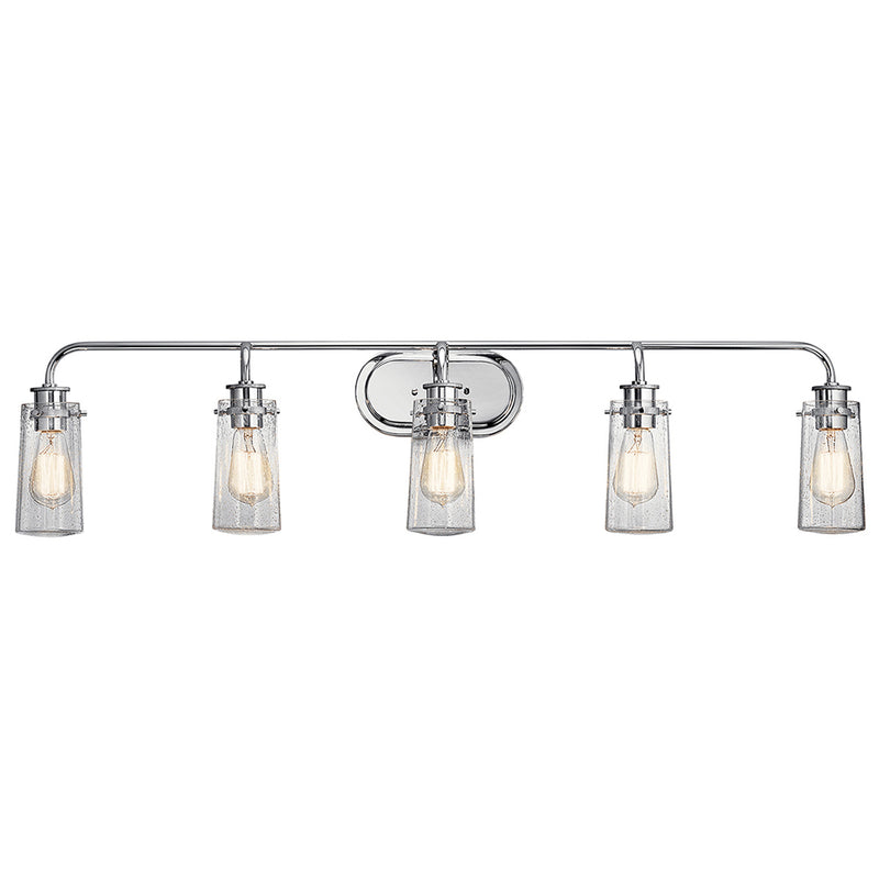 Kichler Braelyn 44" 5 Light Vanity Light with Clear Seeded Glass Chrome 45461CH