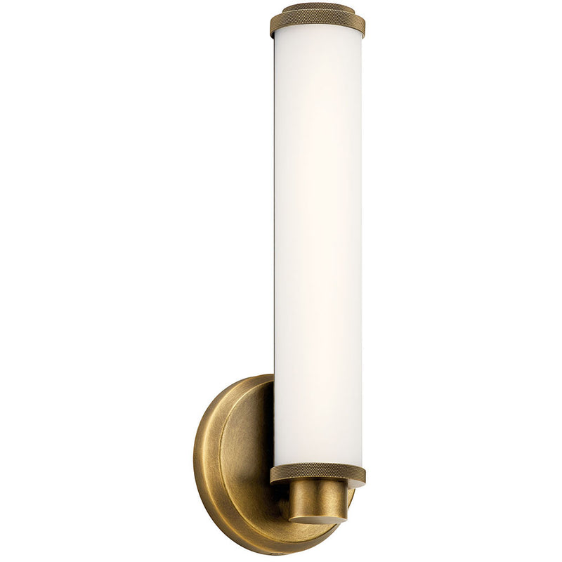 Kichler Indeco 1 Light LED Wall Sconce Natural Brass 45686NBRLED