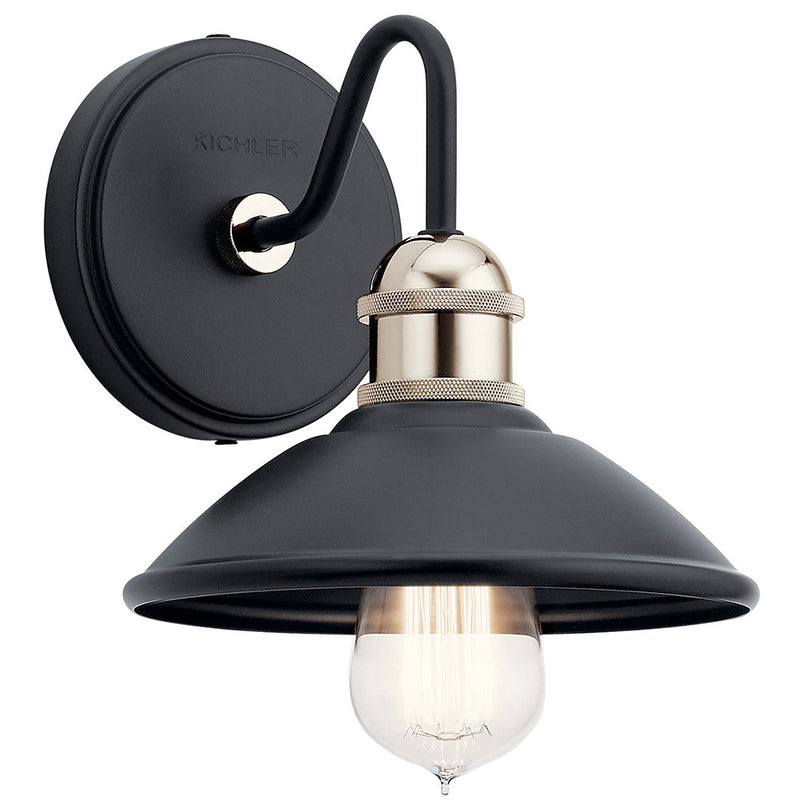 Kichler Clyde 1 Light Wall Sconce Black 45943BK