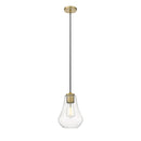 Fairfield Mini Pendant shown in the Brushed Brass finish with a Clear shade