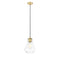 Fairfield Mini Pendant shown in the Satin Gold finish with a Clear shade