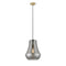 Fairfield Mini Pendant shown in the Brushed Brass finish with a Plated Smoke shade