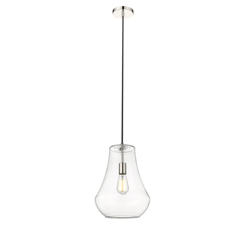 Fairfield Mini Pendant shown in the Polished Nickel finish with a Clear shade