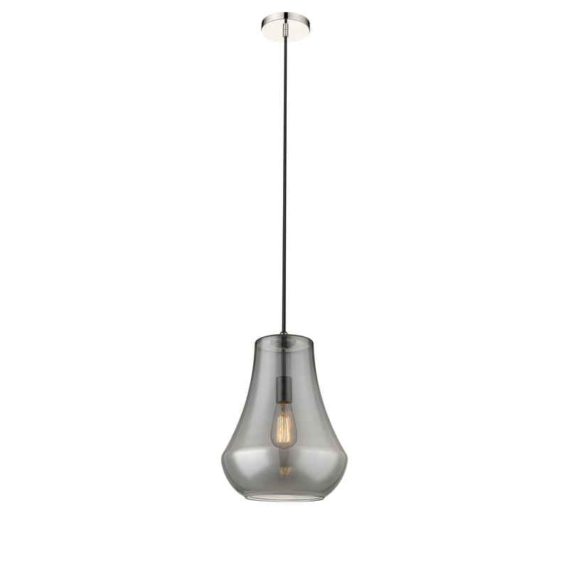 Fairfield Mini Pendant shown in the Polished Nickel finish with a Plated Smoke shade