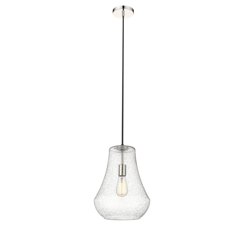 Fairfield Mini Pendant shown in the Polished Nickel finish with a Seedy shade