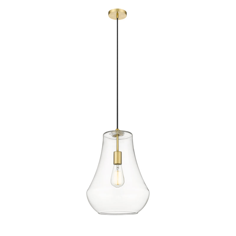 Fairfield Mini Pendant shown in the Satin Gold finish with a Clear shade