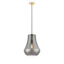 Fairfield Mini Pendant shown in the Satin Gold finish with a Plated Smoke shade