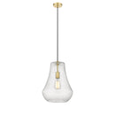 Fairfield Mini Pendant shown in the Satin Gold finish with a Seedy shade