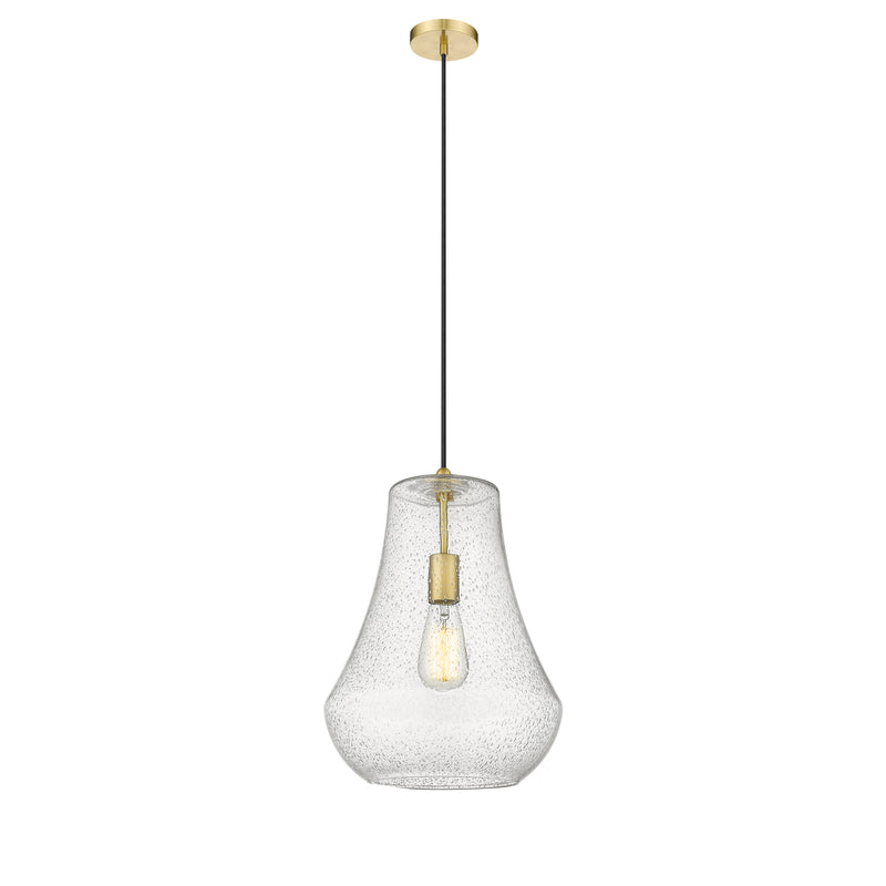 Fairfield Mini Pendant shown in the Satin Gold finish with a Seedy shade