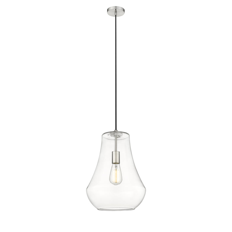 Fairfield Mini Pendant shown in the Brushed Satin Nickel finish with a Clear shade