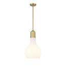 Amherst Mini Pendant shown in the Brushed Brass finish with a Matte White shade